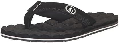 Volcom Men's Recliner Sandal Flip Flop, Black White-new, 11