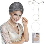 MUPUL Old Lady Wig And Glasses Grey