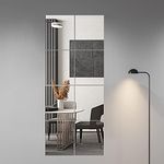 Delma Full Body Length Mirror Tiles Wall Mounted, 14'' x 12'' for Bedroom, Home Gym, Door (Glass - Frameless - 8PCS)