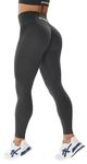 JOYSPELS Women's Butt Lift Leggings - Seamless Scrunch Bums Leggings Gym Leggings, High Waisted Yoga Running Sports Workout Leggings for Women - DarkShadow Grey - M