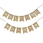 Dadam Welcome Baby Burlap Banner Fl