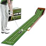 YOUCZON Putting Green,Golf Putting mat,Portable Indoor Golf Putting Green - Easy to Assemble, Automatic Ball Return, Wrinkle-Free Natural Rubber Mat, Solid Wood Construction