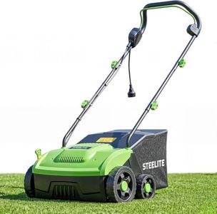 STEELITE 13" Artificial Turf Sweeper, 10 Amp Lawn Sweeper with 1200W Motor Power, Support 4-Position Depth Adjustment with 40L Removable Collection Bag, Quick-Fold for Artificial Grass Turf