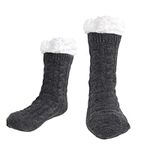 Men Slipper Winter Socks, Theraml Bed Socks Warm Fluffy Fleece Lined Slipper Socks Men Winter Non-Slip Cosy Cabin Socks Extra Thick Slipper Socks Super Soft Winter Socks Bed Sock Xmas Thermal Socks