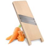 KADAX Wooden cabbage slicer, vegetable slicer with sharp stainless steel blades, onion slicer, cabbage grater, rasp, carrot grater, wooden kitchen slicer (3 blades)