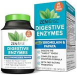 Zenwise Health Digestive Enzymes for Gut Health & Bloating Relief - Multi Enzymes Digestion Supplement with Probiotics, Bromelain & Papaya for Digestive Health Support - Men & Women - 180 Count