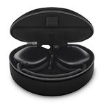 WOOLNUT - Leather Case for AirPods Max: Tailor-Made Fit, Magnet for Low-Power Mode, Charge Inside, Full-Grain Leather Exterior, Super Soft Microfiber Interior, YKK EXCELLA Metal Zipper - Black