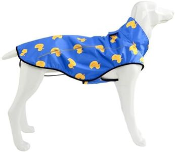 Mile High Life Dog Raincoat, Adjustable Waterproof Reflective Rain Jacket for Small Medium Large Dogs, Lightweight Breathable Pet Rain Coat with Leash Hole(Blue Duck,L Chest 32-40")