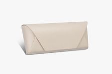 Everhype Eyeglass Case Hard Shell, Portable Sunglass Case, fashionable PU Leather Eyeglass Case, Lightweight (Cream)