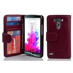 Cadorabo Book Case compatible with LG G3 in BORDEAUX PURPLE - with Magnetic Closure and 3 Card Slots - Wallet Etui Cover Pouch PU Leather Flip