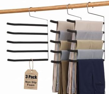 Space Saving Multi Tiered Multiple 5 Layer Pants Slacks Hangers Black 3