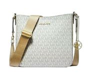 Michael Kors Small Leather Crossbody Bag (Light Cream), Light Cream, Small