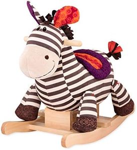 B. toys - Peluche cavalcabile Zebra a dondolo in legno - Kazoo - Rodeo Rocker - Per bambini dai 18 m+, Bianco e Nero