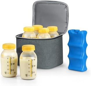 Navaris Sac Isotherme pour biberon Lait Maternel - Mini Sac Isotherme Bouteille Conservation Lait Maternel avec poignée et Pain de Glace - Sac Isotherme Bebe pour 6 biberons