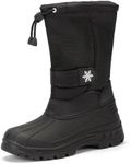 koppu Boys Girls Snow Boots Kids' Waterproof Snow Boots for Winter Slip Resistant Cold Weather Shoes(Little 11) black