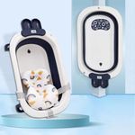 Infantso Premium Bath Tub for Baby 0-5 Years with Smart Temperature Meter|Portable Bath tub with Cushion, Space Saving Design, Newborn Baby Folding Bathing Tub Girls&Boys with Soap Tray, Easy to Store