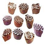 Royal Kraft Tattoo Print Blocks Popular Small Paisley Leaf Design Wood Stamps (Set of 10)