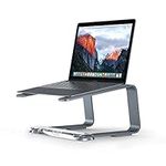 Griffin Elevator Laptop Stand - Ergonomic Computer Riser & Laptop Mount Made of Sturdy Brushed Aluminum - Supports Posture & Elevates Workspace with a Minimal Design, Space Grey Clear (2.5 Oz)