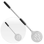 AmeierGro Pizza Turning Peel, Perforated Pizza Peel Turner, Adjustable Long Handle Pizza Spatula, Pizza Paddle Harden Anodizing, Pizza Oven Accessories for Pizza