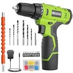 FADAKWALT 12V Cordless Drill, Battery Power Drill Drivers, 3/8” inch Keyless Chuck, Electric Screwdriver Kit, 21+1 Torque Setting, Combi Drill with Li-Ion Battery and Charger