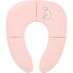 Pejoye Folding Travel Potty Seat for Boys and Girls, Toddler Toilet Seats for Kids, Non-Slip Suction Cups, Includes Free Travel Bag, Pink