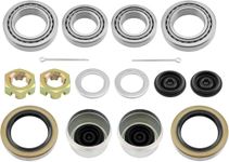 2Sets L68149 L44649 Trailer Axle Hub Bearings Kit with 171255TB Grease Seals, 1.98'' Trailer Dust Caps, Cotter Pins, Axle Nuts & Washers for 3500 lbs 1-3/8'' to 1-1/16'' #84 Spindle