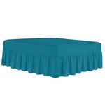 Rohi Luxury Deep Fitted Valance Sheet Single - Easy Care Plain Dyed Valance Fitted Sheet with 30cm Deep Frill - Hypoallergenic - Fit over Mattress (Single, Teal)