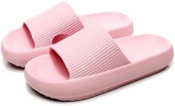 rosyclo Cloud Slippers for Women and Men, Pillow House Slippers Shower Shoes Indoor Slides Bathroom Sandals, Ultimate Comfort, Lightweight, Thick Sole, Non-Slip, Easy to Clean, Pink, 8.5-9.5