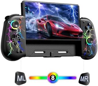 VOYEE Switch Controllers with Hall Effect Joystick & Kickstand, Compatible with Nintendo Switch/OLED, Wireless Pro Controller Ergonomic Grip Joypad with RGB Light, Turbo, Macro, 4 Game Slot