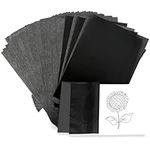 KIPTVO 100PCS Carbon Paper for Tracing, Black Carbon Paper, Thick Quality Black Graphite Tracing Paper A4, for Smooth Sketching on Transfer Paper, Fabric, Metal, Glass, Wood, Canvas, Copy Paper