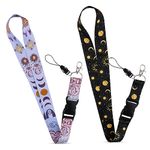 Lanyards for Keys, 2 Pcs Neck Keychain Lanyard with Detachable Buckle Hook ID Badge Holder Lanyard Long Office Safety Lanyards for ID Badge Key Cell Phones Usb Whistles