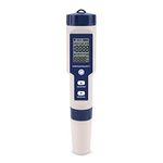 Meichoon 5 in 1 TDS/EC/PH/Salinity/Temperature Meter Digital Water Quality Monitor Tester for Hydroponics/Aquariums/Pools/Drinking Water DH12