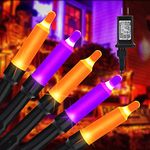 Lyhope Orange & Purple Halloween Lights, 66ft 200 LED 8 Modes Low Voltage Mini Halloween String Lights, with Timer Connectable Halloween Lights for Home, Party, Carnival, Outdoor, Indoor Decoration