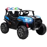 AIYAPLAY 24V Electric Ride on Car, 2-Seater Electric Car for Kids with Remote Control, Light, Bluetooth, Soft Start, Suspension Spring, 2 Motors Children Ride on Toy UTV Truck, Blue