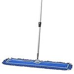 Tidy Tools Commercial Dust Mop & Floor Sweeper, 36 in. Dust Mop for Hardwood Floors, Reusable Dust Mop Head, Extendable Mop Handle, Industrial Dry Mop for Floor Cleaning & Janitorial Supplies, Blue