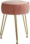 IBUYKE Velvet Round Footrest Stool 