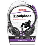 Maxell® HP-100 On-Ear Headphones with Microphone, Black