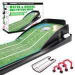 CHAMPKEY Premiun Realistic Golf Putting Mat - Progressive Slope Tech and Noise Reduction Tech Golf Putting Mat - Ideal for Inddor and Outdoor Training (PRO Version)