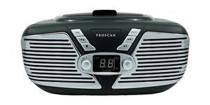 Sylvania SRCD211-BLACK Retro Portable CD Radio Boombox (Black)