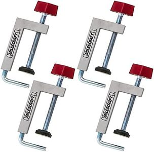 Milescraft 7209 Universal Fence Clamp 4-Pack - For Mitre Saws, Router Tables, Table Saws- Clamping Squares - 3/8" Rod - Rigid Aluminum Body - Woodworking Clamps