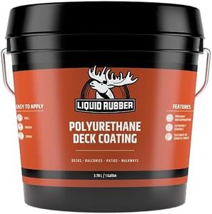 Liquid Rubber Textured Polyurethane Deck Coating - Solar Protection Deck Sealant, Non-Toxic Multi-Surface Waterproofing Membrane, Easy to Apply, Stone Gray, 1 Gallon