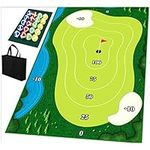 Portable Indoor/Outdoor Golf Game Set with Chipping Golf Play Mat, Hitting Mats, and Golf Training Aid Equipment for Home Backyard Practice - Includes 16 Golf Balls,D style 80 * 150cm