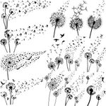 EGMBGM 13 Sheets Beautiful Dandelion Temporary Tattoos For Women Neck Realistic Flying Dandelion Birds Butterfly Fake Tattoos Flowers Girls Kids Hand Wrist Decoration Temp Tatoos Temporary Sticker Set