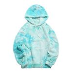 ZAFUL Hoodie Men's Fuzzy Sweatshirt with Pocket Plush Hoodie Long Sleeve Fleece Pullover Hoodie Autumn Winter, lightblue, L