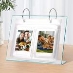 Desktop Small Photo Album, 68 Pockets Acrylic Flip Mini Photo Book, Tabletop Picture Display suitable for 2x3 inch Polaroid/Fujifilm Cameras/Kpop Photocard/Flash Card