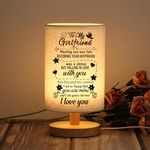 WSYEAR Gifts for Girlfriend Table Lamp, Girlfriend Birthday Gifts, I Love You Gifts for Her, Christmas Anniversary Birthday Gifts for Girlfriend Her from Boyfriend Night Light with Wooden Stand