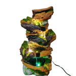 ALILA Nature Water Fall Fountain for Home Office Hotel Living Room Decor with Led Lights Decoration Indoor Outdoor, 23 inches / 58cm Multicolour