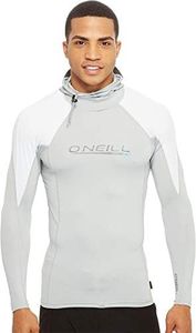O'Neill Men's Premium Skins O'zone UPF 50+ Long Sleeve Sun Shirt with Hood,Cool Grey/White,X-Large
