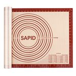 Sapid Extra Thick Silicone Pastry Mat 16"x24" Non-slip with Measurements for Non-stick Silicone Baking Mat Large, Dough Rolling,Pie Crust,Cookies,Kneading Mats,Countertop,Placement Mats (Scraper, Red)