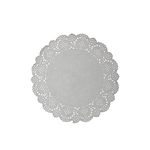 LJY 120 Pieces White Lace Round Paper Doilies Cake Packaging Pads Wedding Tableware Decoration (190mm)